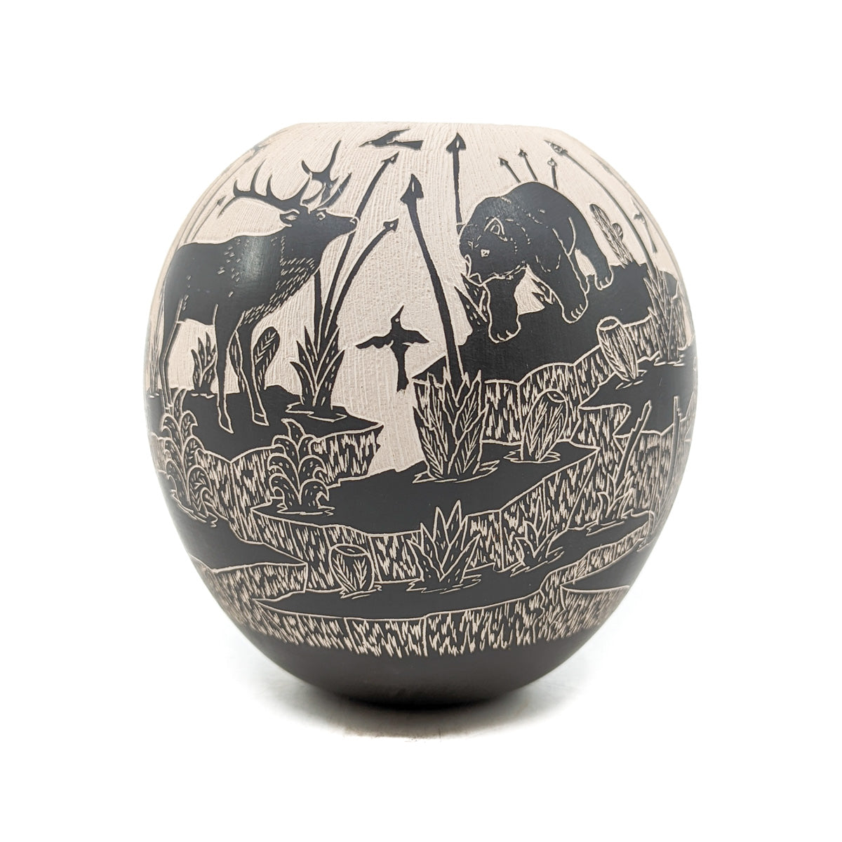 Finely Etched Wildlife Scene