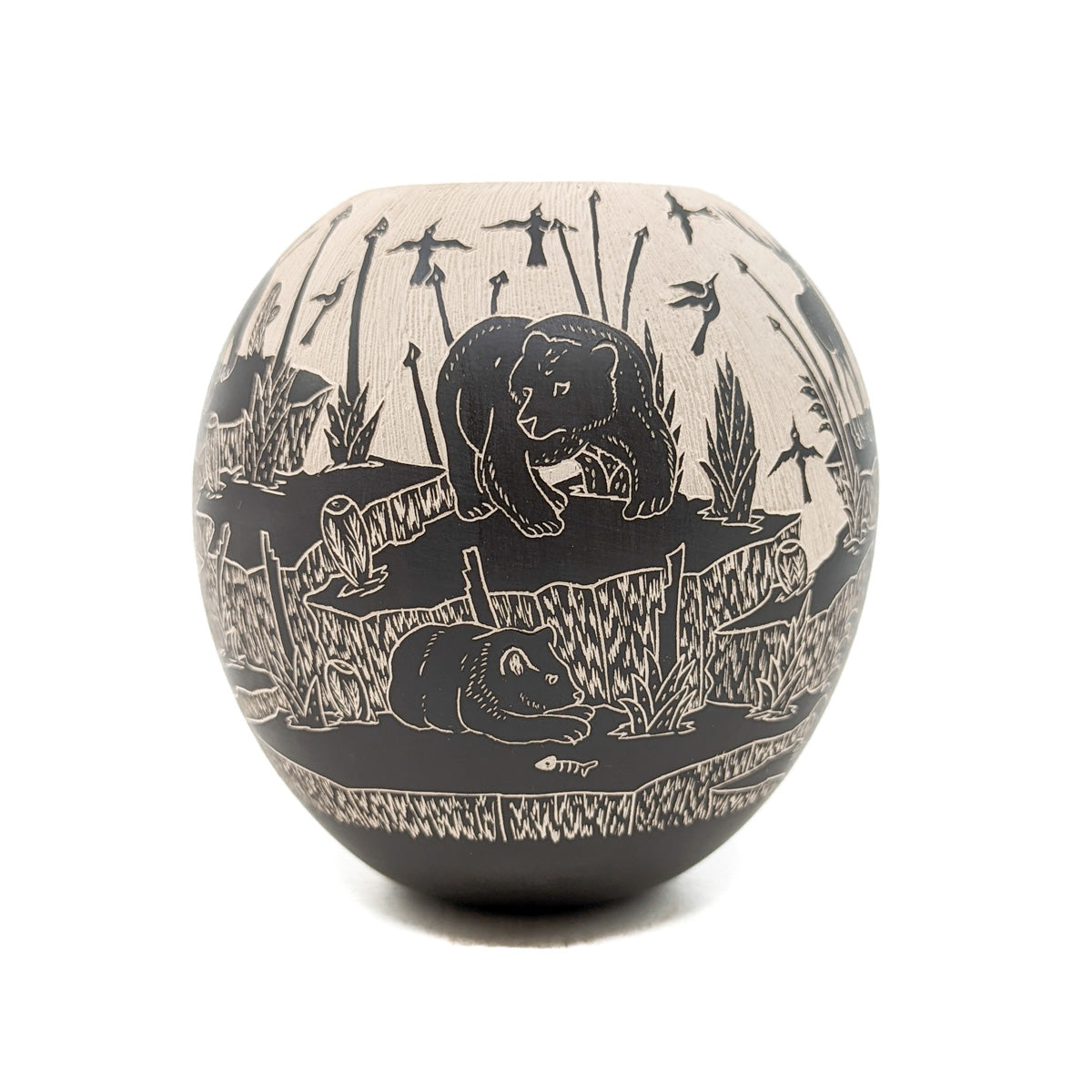 Finely Etched Wildlife Scene