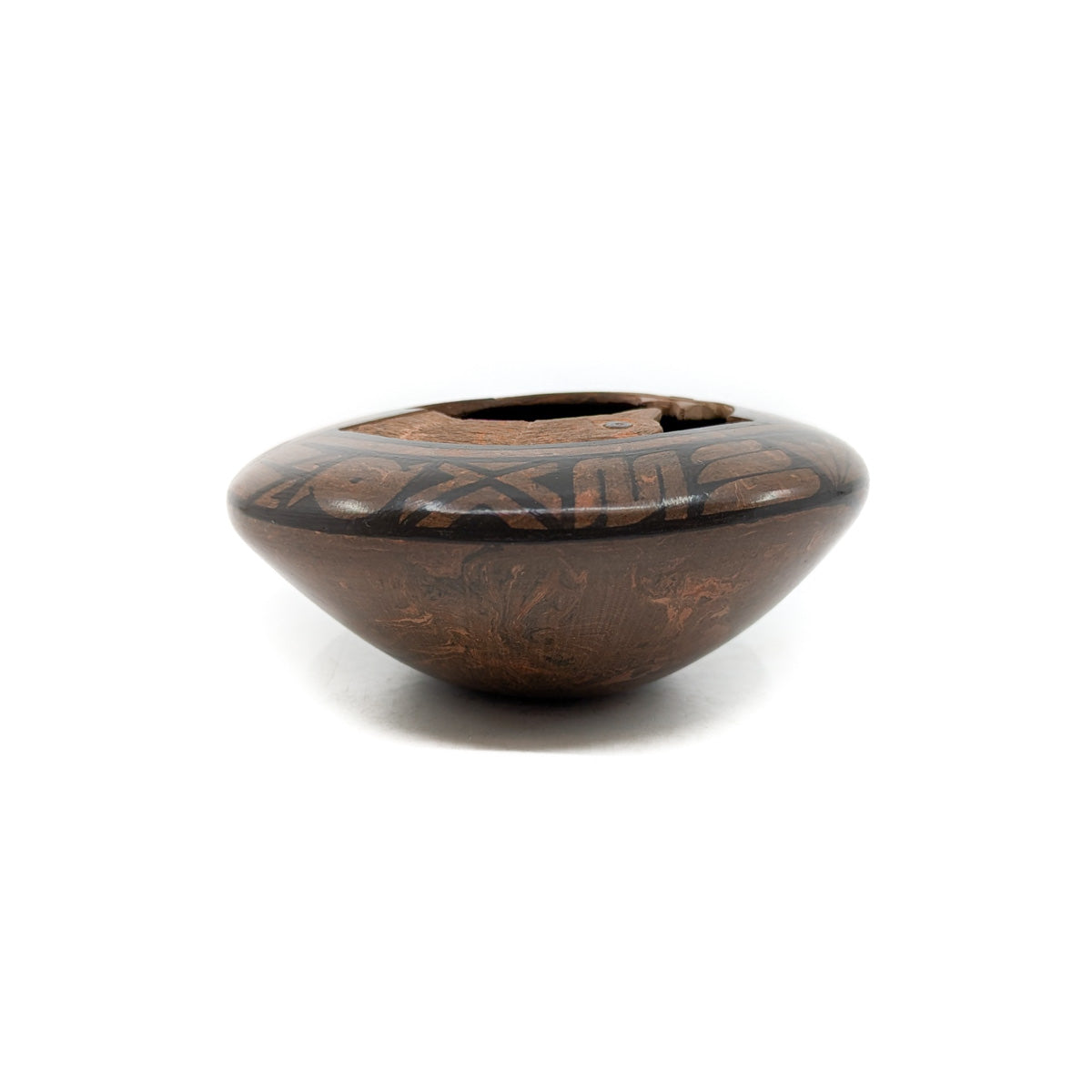Black on Brown Marbled Clay Lovebirds Pot