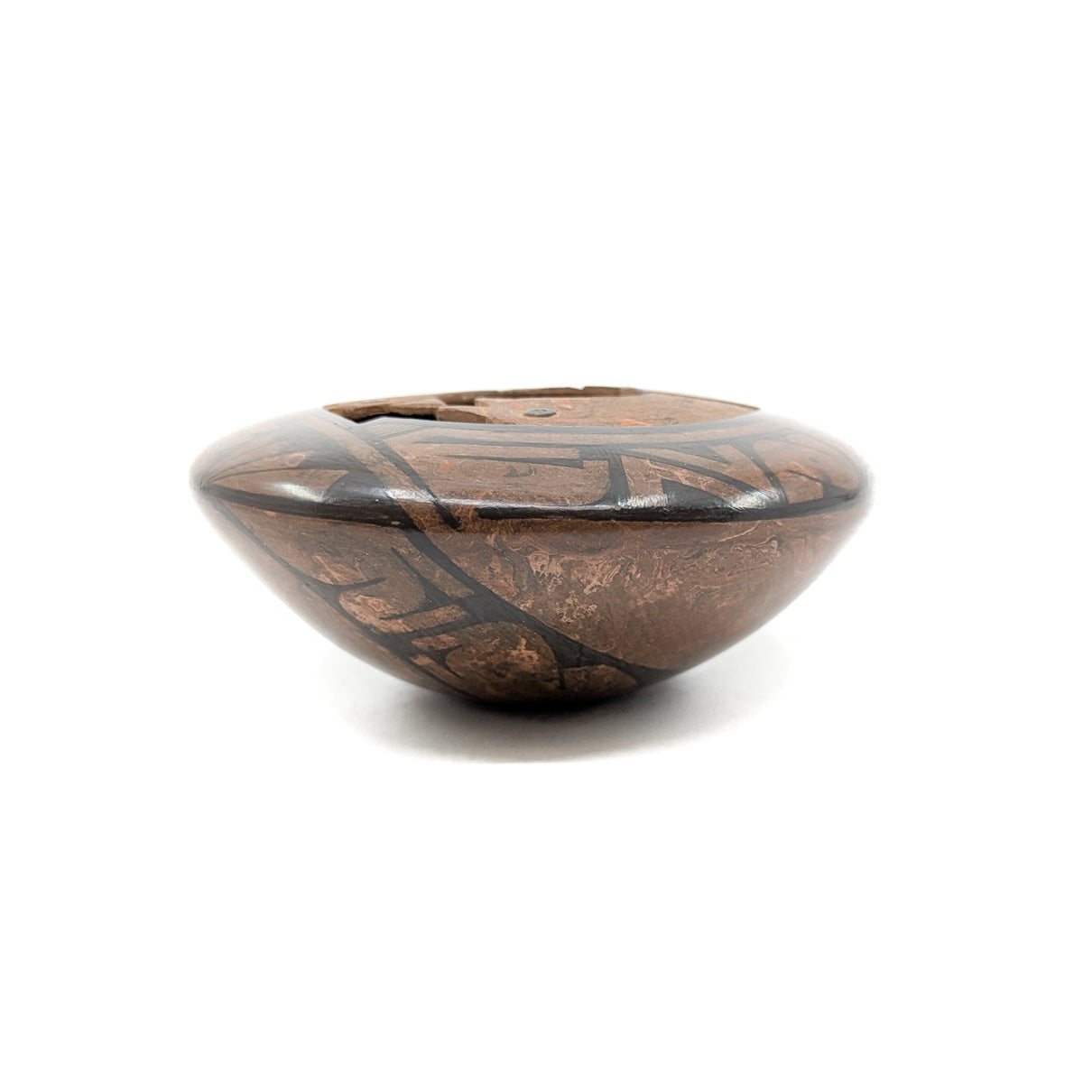 Black on Brown Marbled Clay Lovebirds Pot