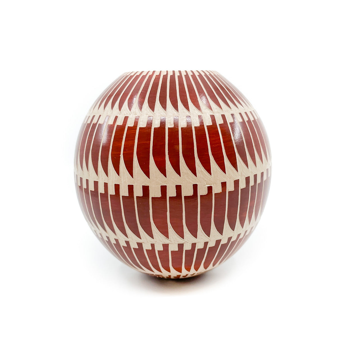 Highly Polished Pot with Feather Pattern