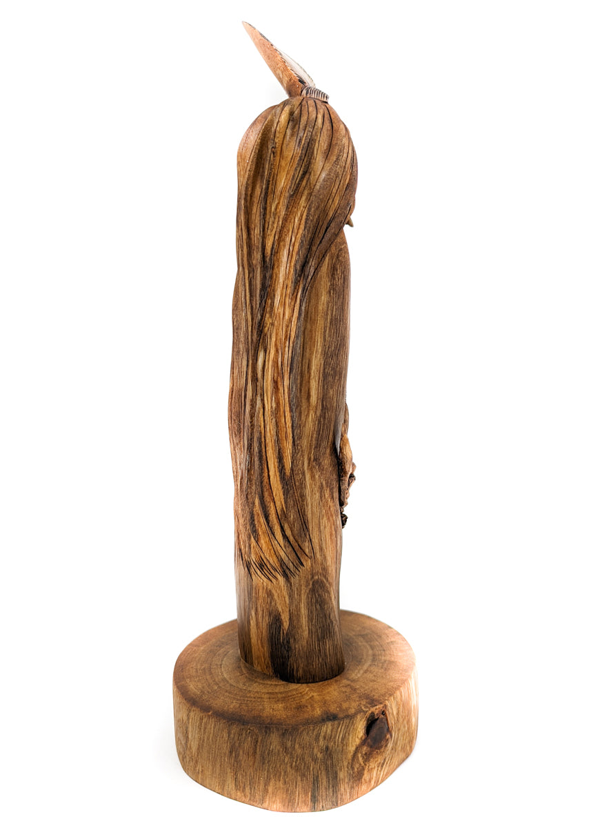Blue Corn Maiden Sculpture with Hummingbird