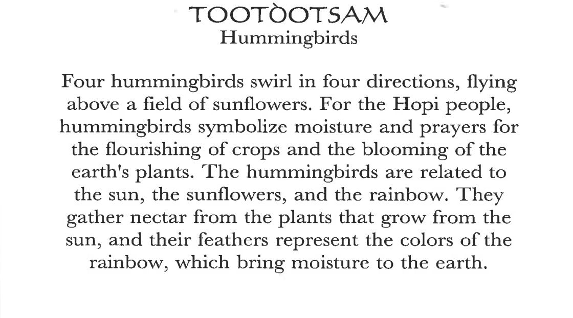 "Tootòotsam (Hummingbirds)" Card by Gerald A. A. Dawavendewa