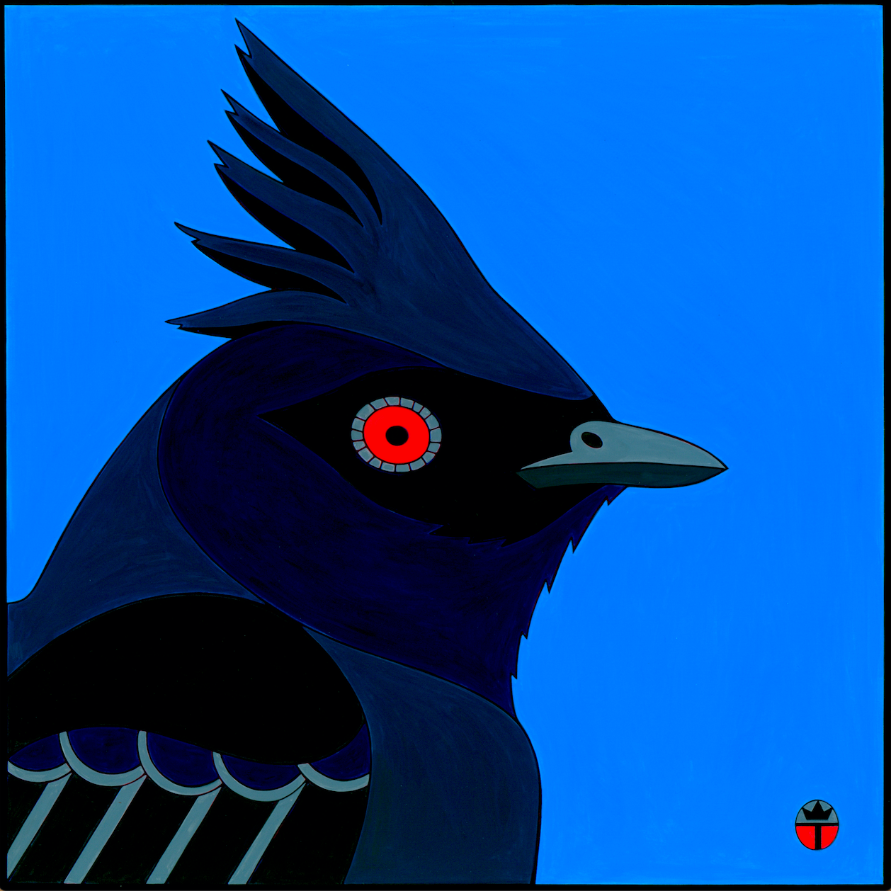 Wil Taylor: "Phainopepla" (Framed Print 12"x12")