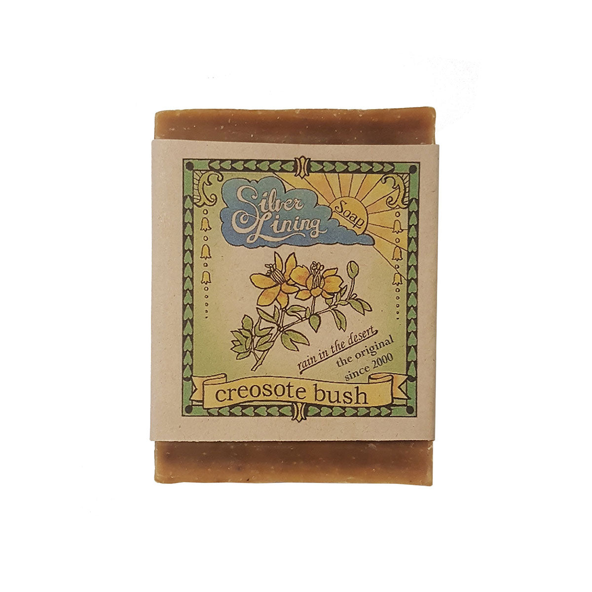 Creosote Bush soap by silver lining soap company. Smells like rain in the desert. Organic, cruelty free, vegan