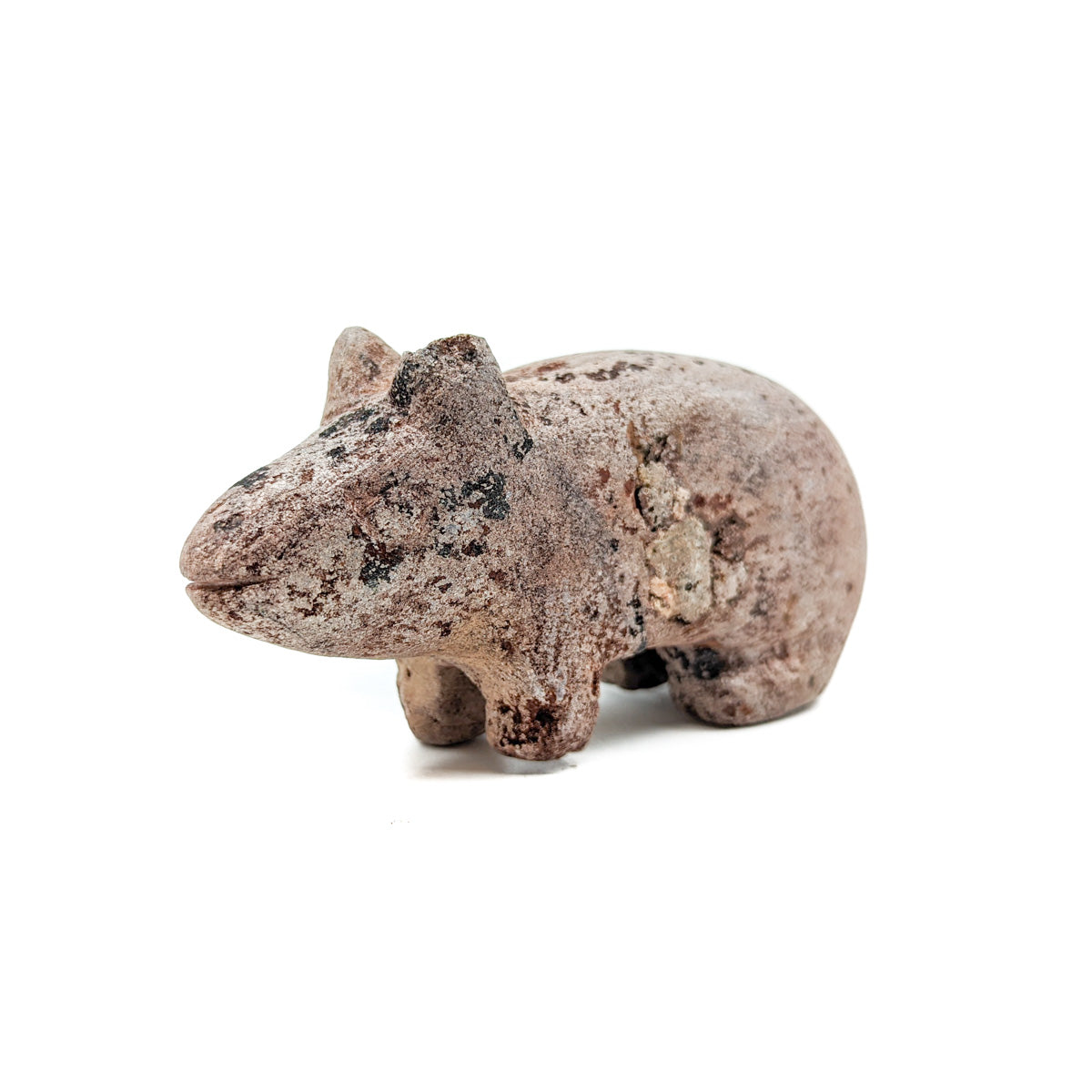 Vintage Soapstone animal carving, circa 1990's  Measures approximately 5 inches long x 1.5 inches wide x 2.5 inches high  From the private collection of NS/S Founders, Mahina Drees and the late Barney Burns, Tucson, Arizona
