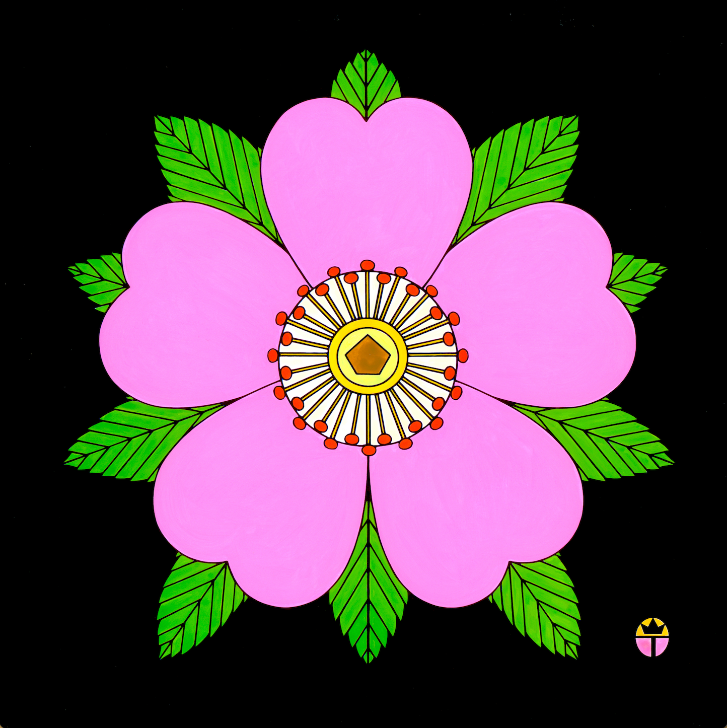 Wil Taylor: "Wild Rose" (Framed Print 12"x12")