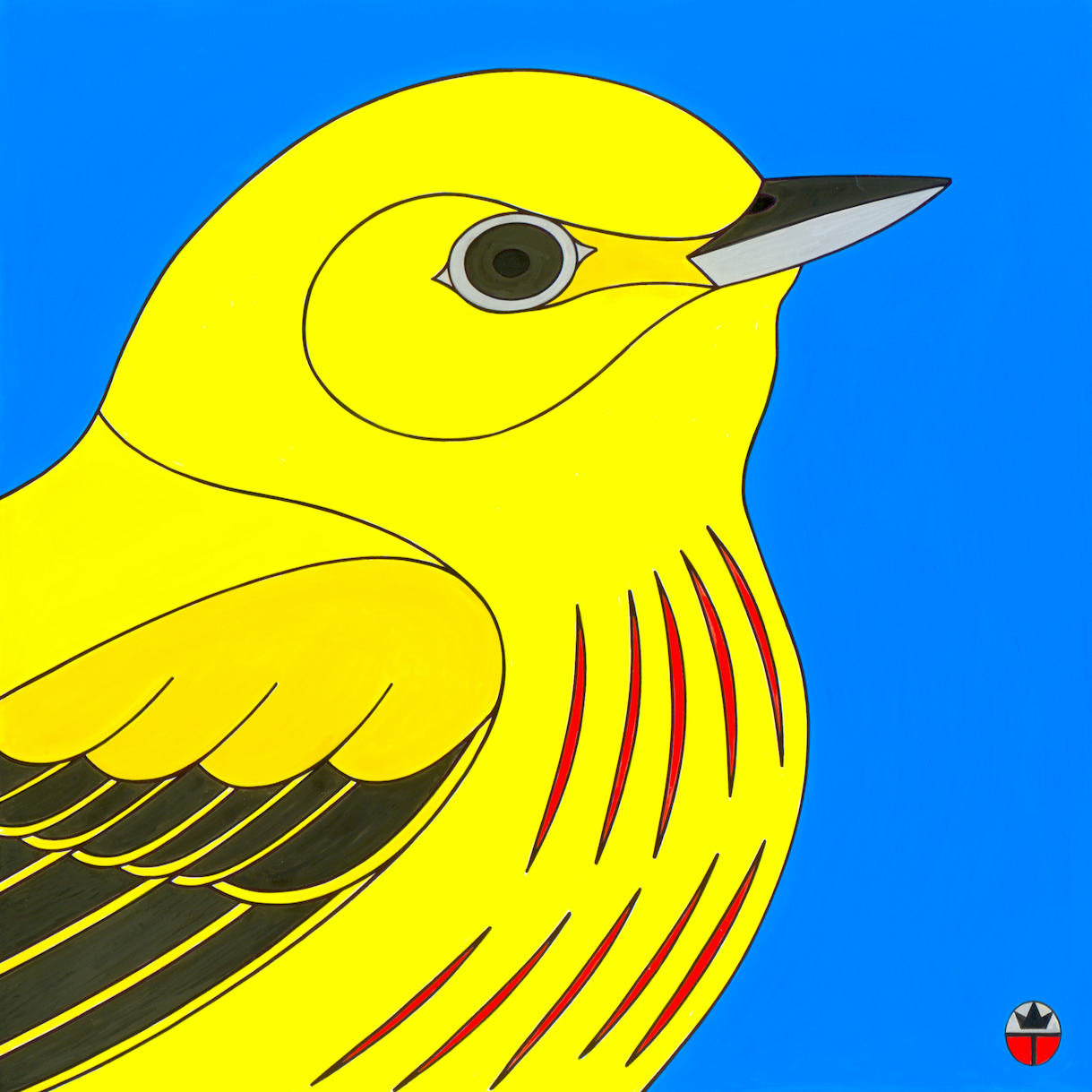Wil Taylor: "Yellow Warbler" (Framed Print 12"x12")