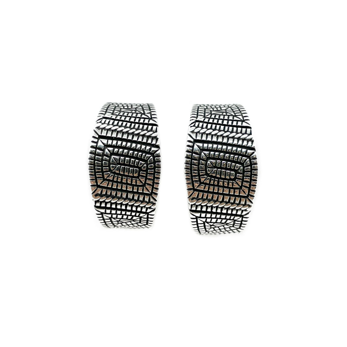Maze Pattern Hoop Earring - Diné