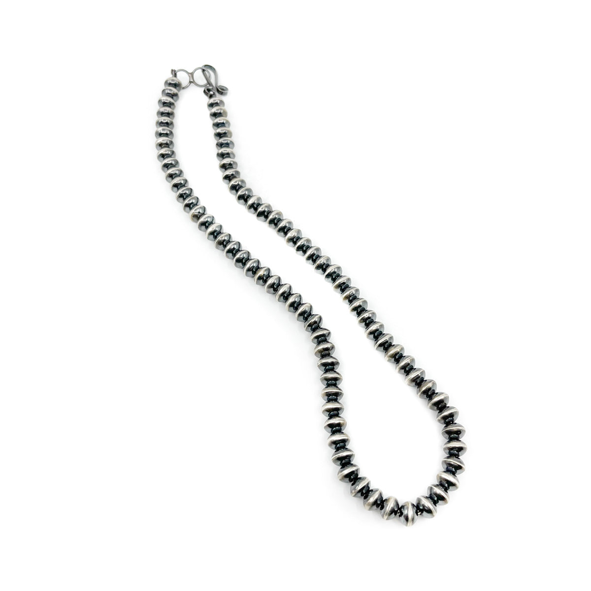 Sterling Silver Burnished Bead "Navajo Pearls" - 18 inches