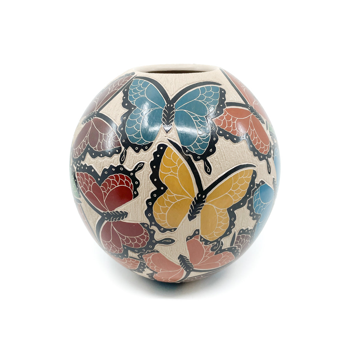 Large Multicolor Butterfly Pot
