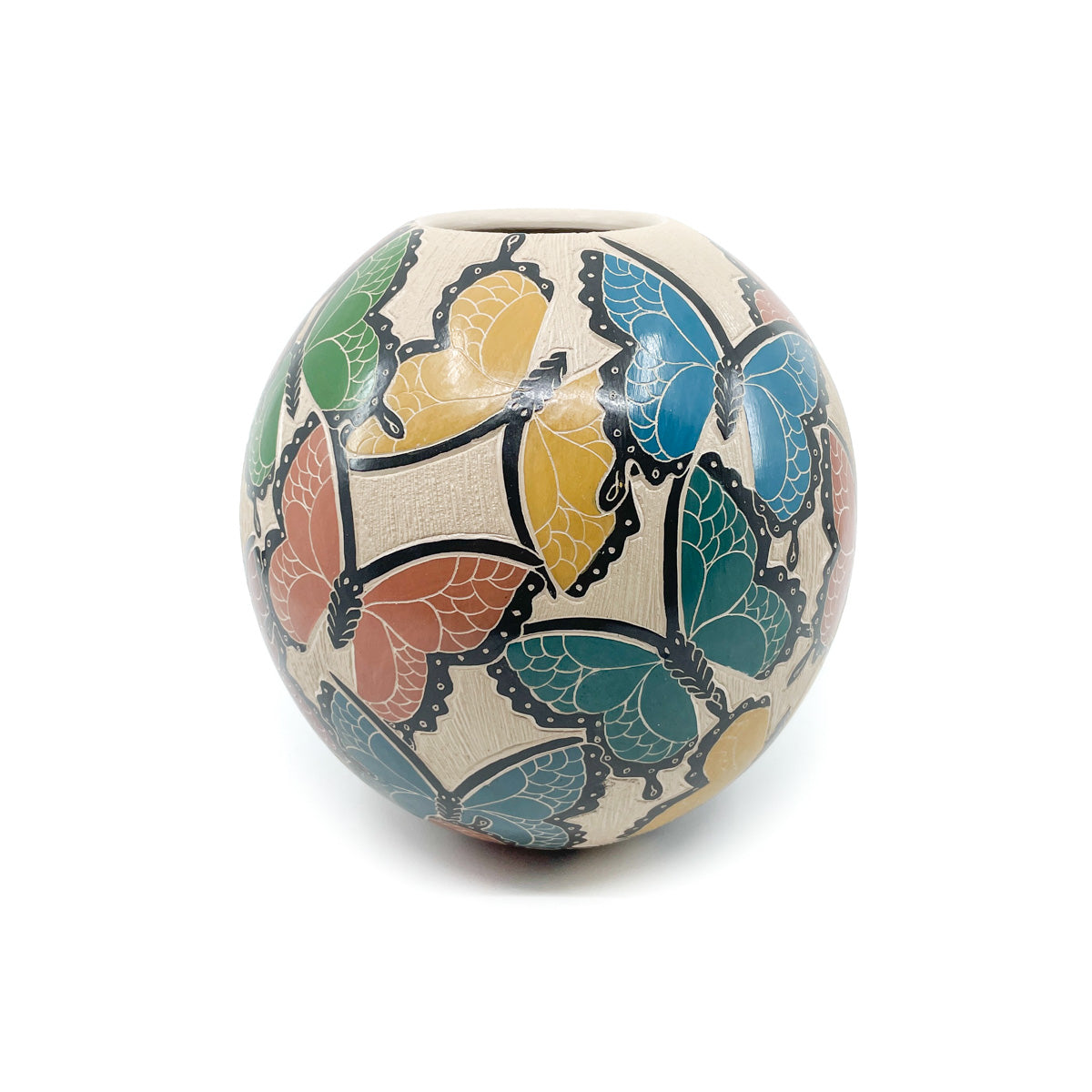 Large Multicolor Butterfly Pot