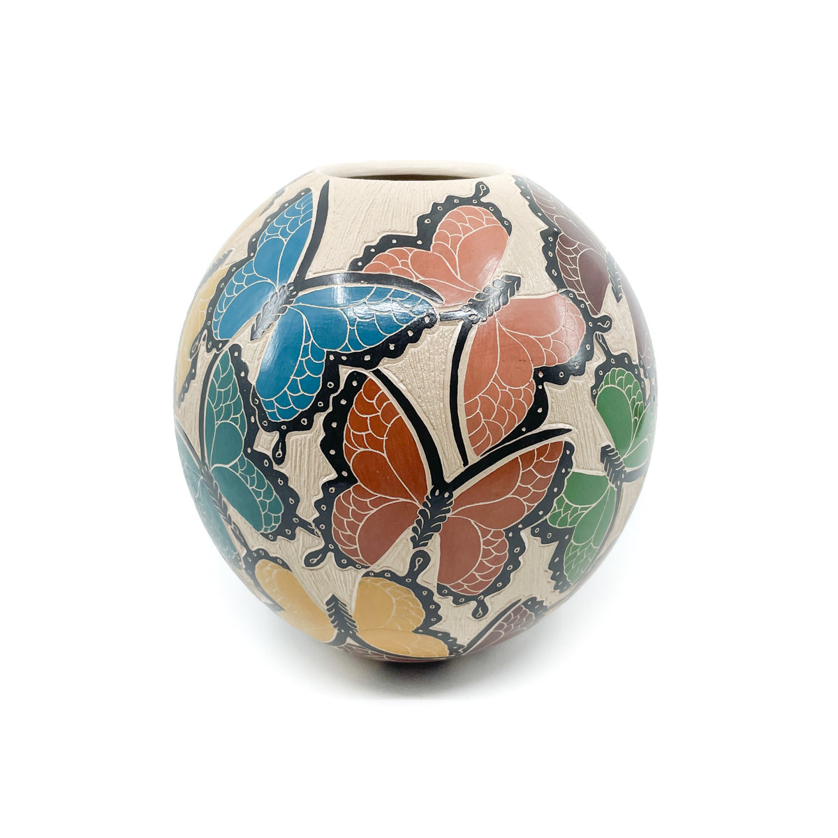 Large Multicolor Butterfly Pot