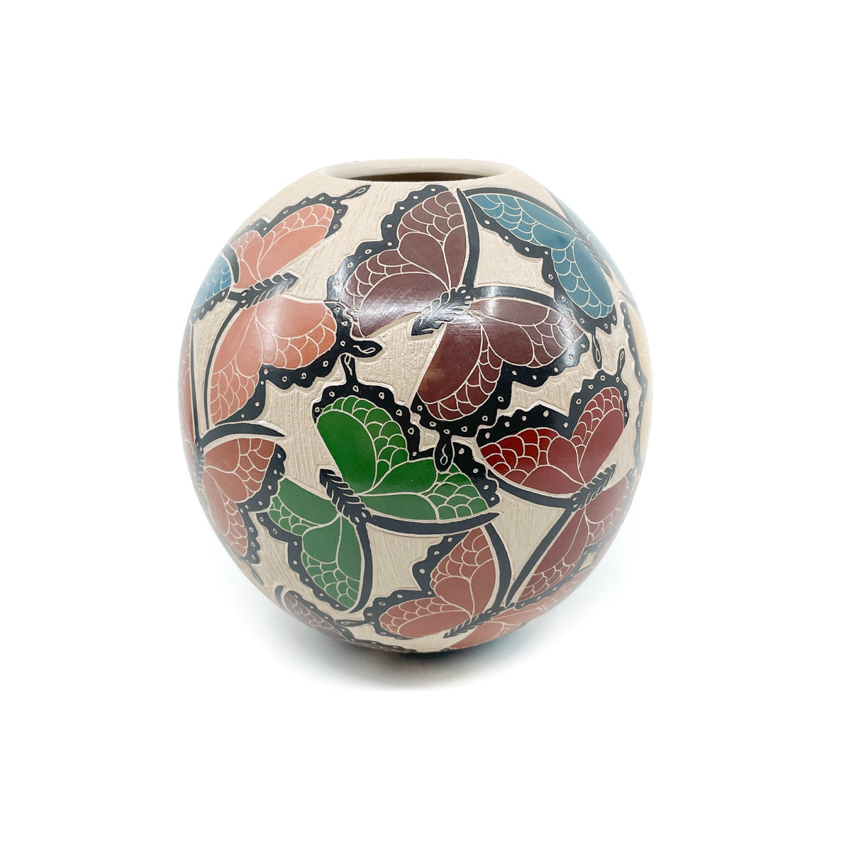 Large Multicolor Butterfly Pot