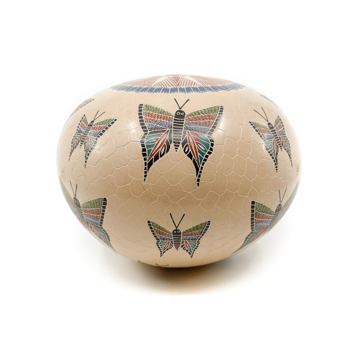 Large Round Butterfly Seed Pot with Star Opening