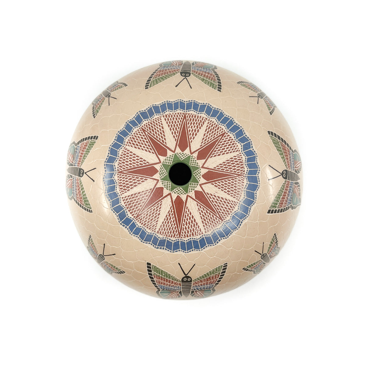 Large Round Butterfly Seed Pot with Star Opening