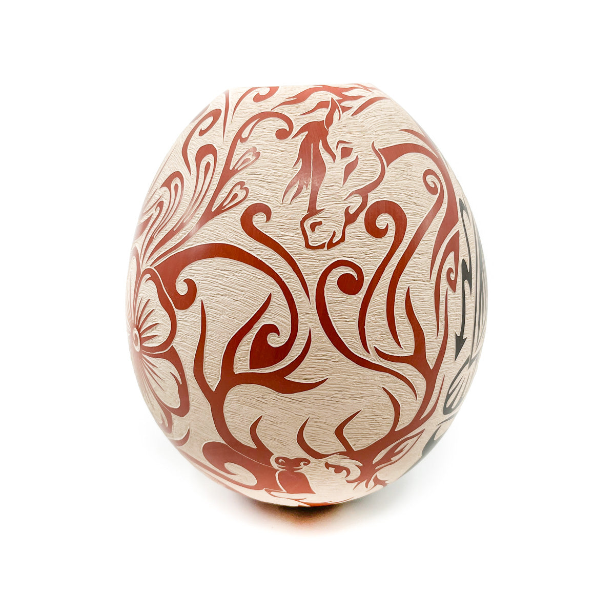 Large Pot with Bear, Elk & Owl