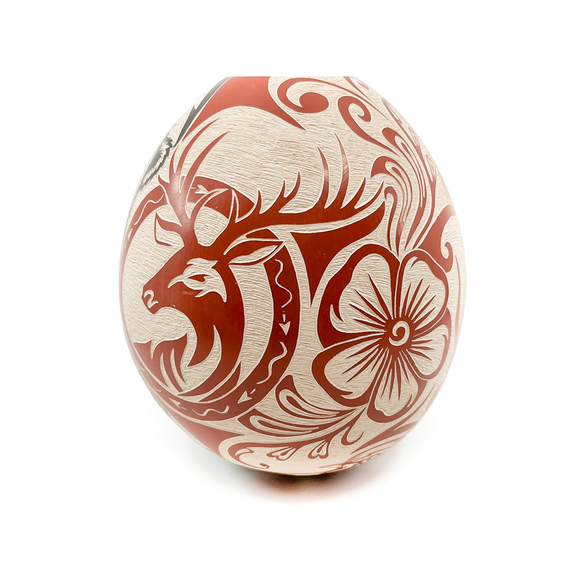Large Pot with Bear, Elk & Owl