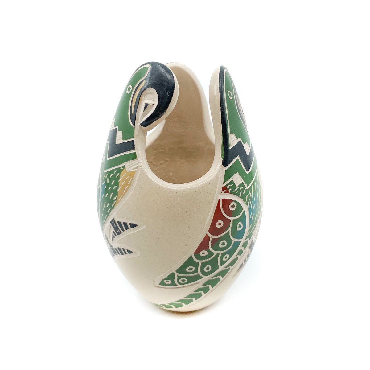Small Green Parrot Trio Pot