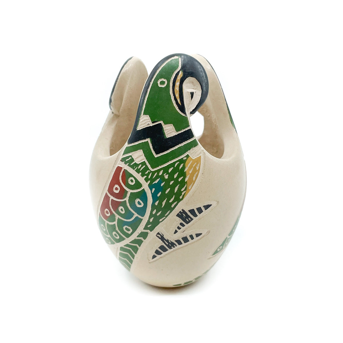 Small Green Parrot Trio Pot