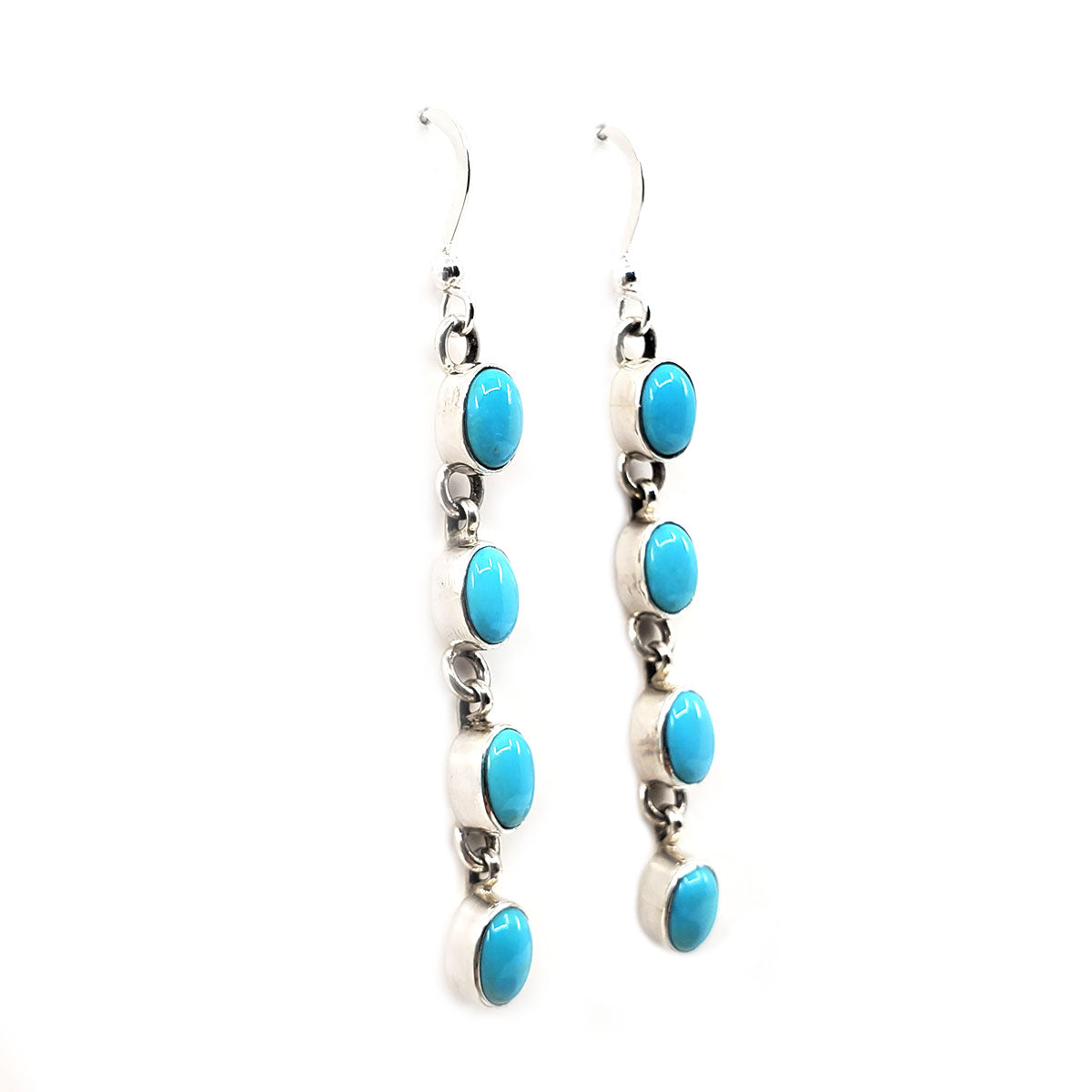 Rose S. Paxton: Turquoise 4 Stone Drop Earrings