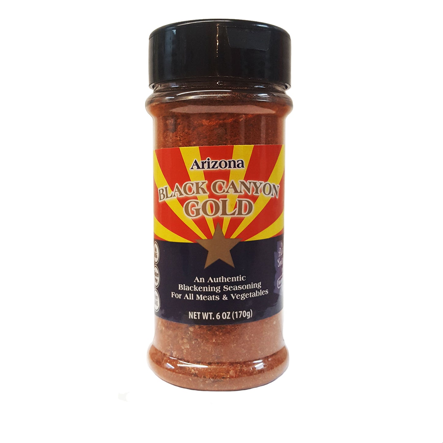 Anthony's Spices Blackening Seasoning blends paprika, cracked black pepper, Kosher salt, onion, crushed red pepper, garlic, lemon pepper, basil, fennel and other herbs and spices to make the perfect blend for all occasions.  For all meats and vegetables - try it on corn on the cob!  Made in Arizona - 6 oz. jar