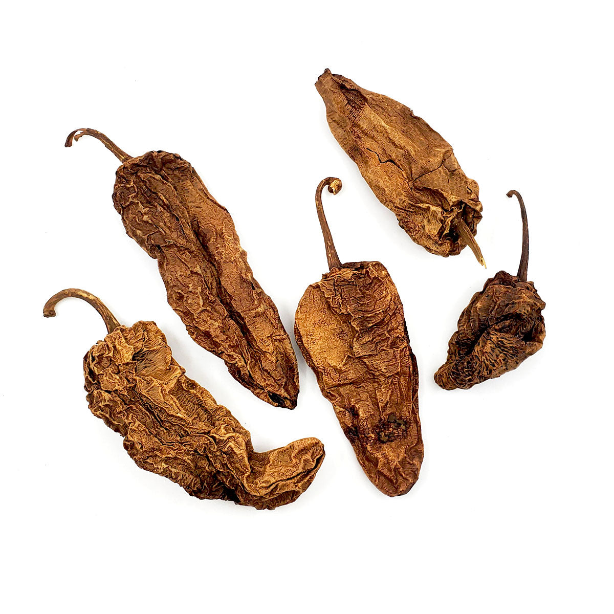 Dried smoked jalapeño chiles. Soak and blend for delicious salsa. Add to beans for vegetarian barbecue flavor. 1.5oz package&nbsp;