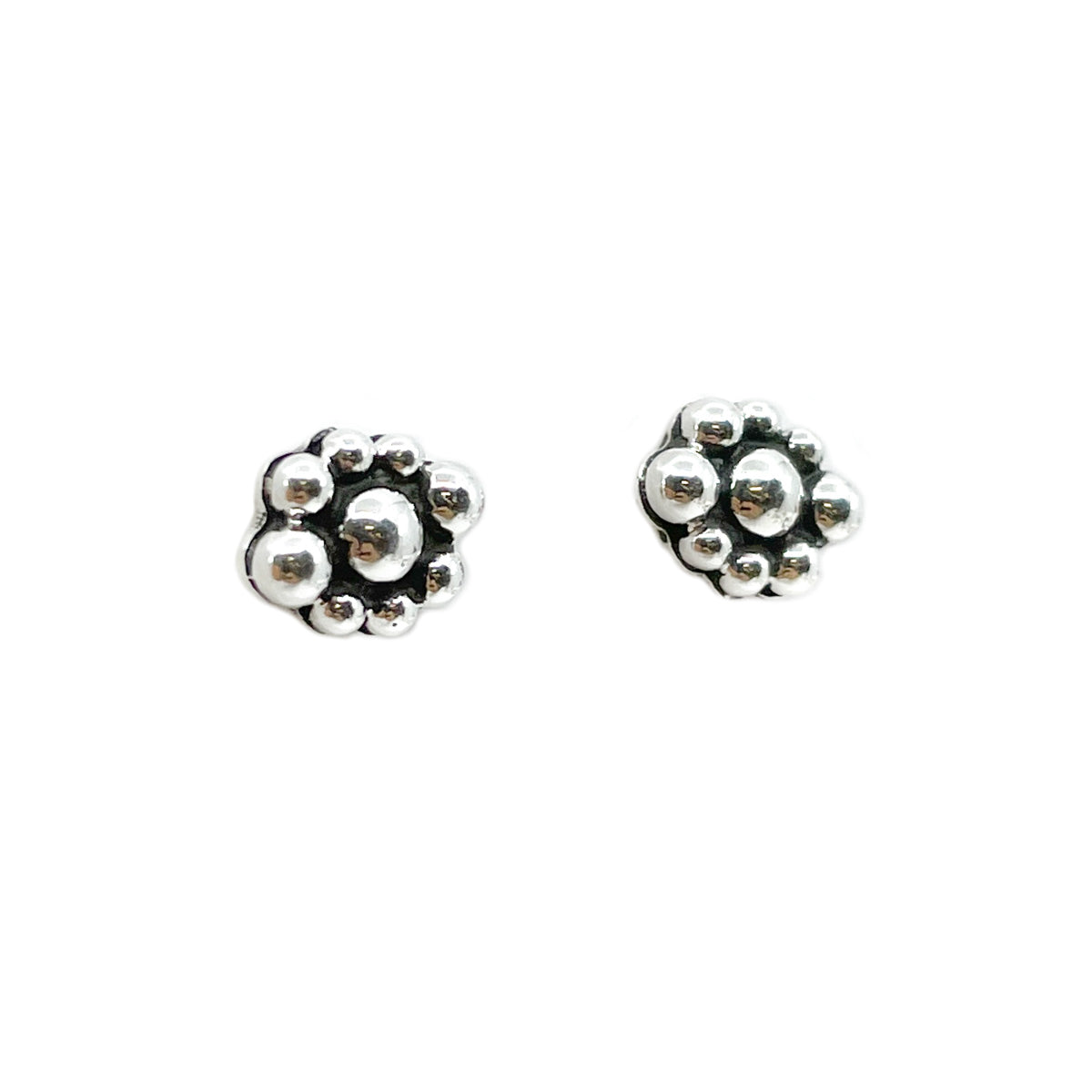 Heavy Gauge Mini Beaded Stud Earrings by Raymond Coriz
