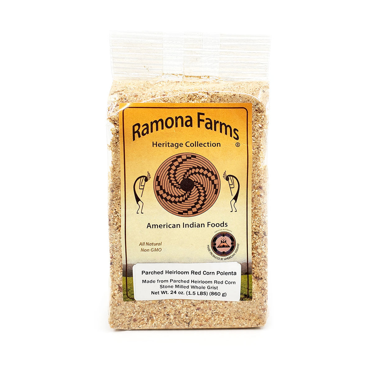 Made from Stone Milled Whole Grist, Parched Heirloom Red Corn Makes delicious polenta! All Natural, Non-GMO 24 oz. (1.5 pounds)